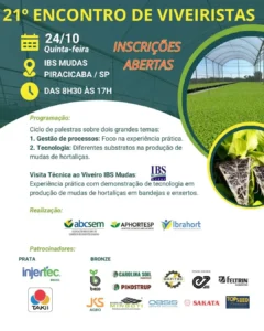 21º Encontro de Viveiristas tem data marcada e abre inscrições