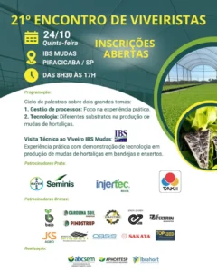 21º Encontro de Viveiristas tem data marcada e abre inscrições